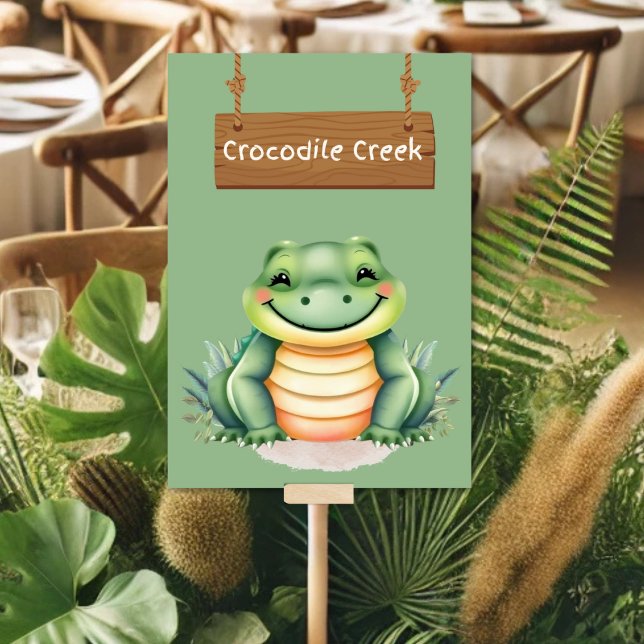 Numéro De Table Panneau de la table Wild Jungle Safari Crocodile C (Créateur téléchargé)
