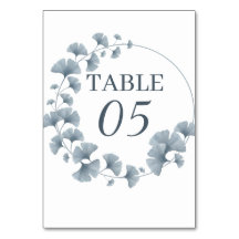 Panneau de mariage feuille de ginkgo bleu botaniqu