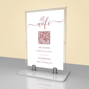 Numéro De Table Panneau de mot de passe Wifi moderne minimaliste