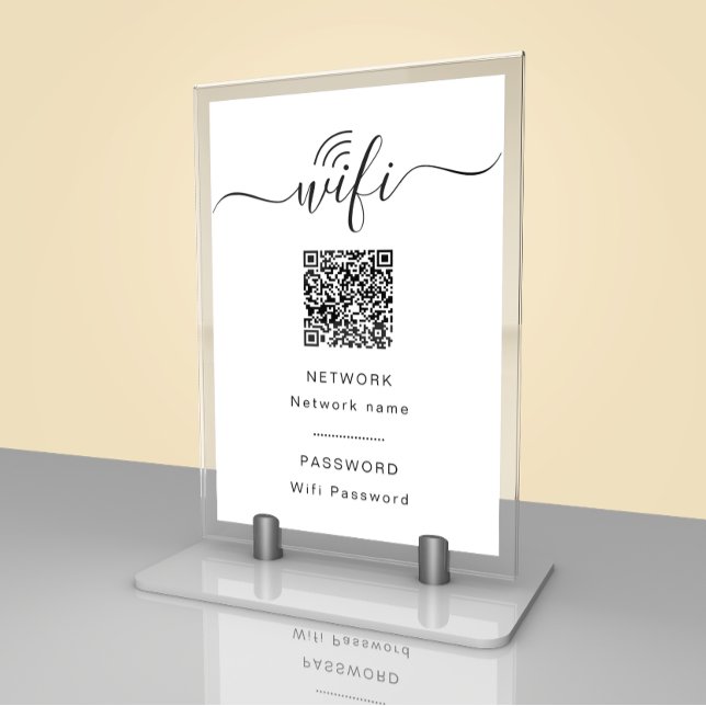 Numéro De Table Panneau de mot de passe Wifi Noir & Blanc (Créateur téléchargé)