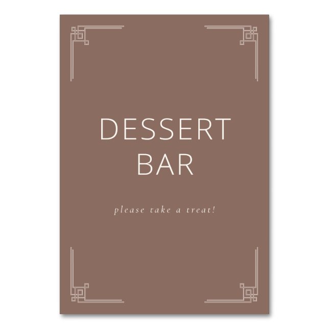 Numéro De Table Panneau de signalétique de bar à dessert minimalis (Par défaut)