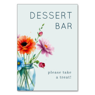 Numéro De Table Panneau de signalisation de bar à dessert à l'aqua