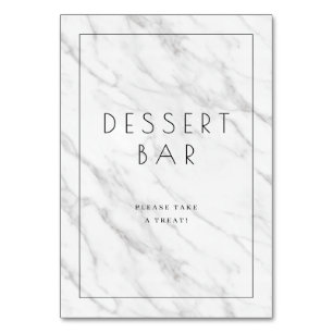 Numéro De Table Panneau de signalisation de bar à dessert élégant