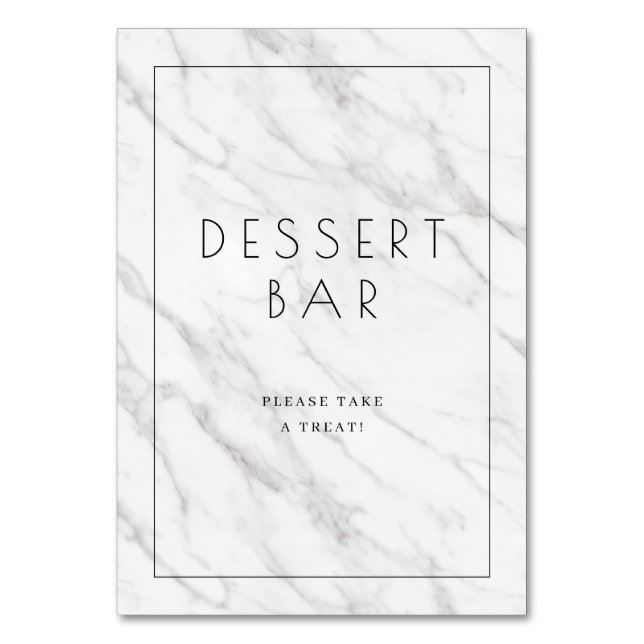 Numéro De Table Panneau de signalisation de bar à dessert élégant  (Par défaut)