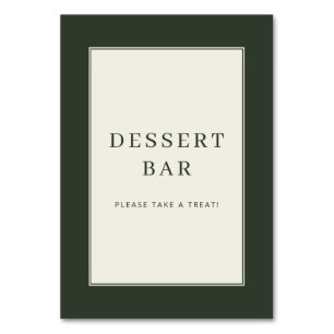 Numéro De Table Panneau de signalisation de bar à dessert élégant