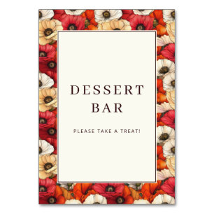 Numéro De Table Panneau de signalisation de bar à dessert floral r