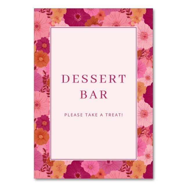 Numéro De Table Panneau de signalisation de bar à dessert floral r (Par défaut)