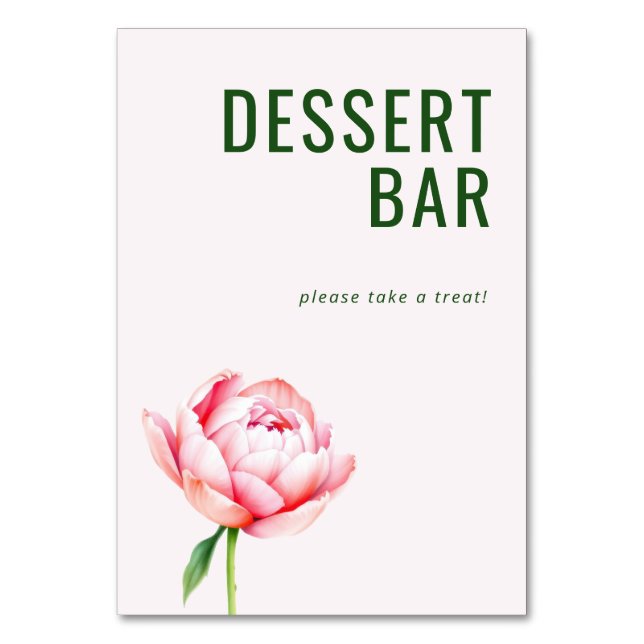 Numéro De Table Panneau de signalisation de bar à dessert floral v (Par défaut)