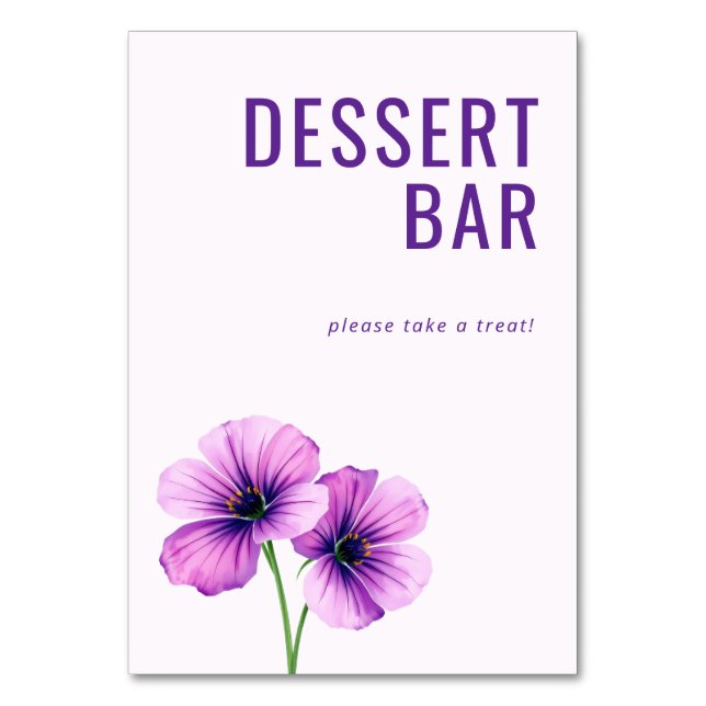 Numéro De Table Panneau de signalisation de bar à dessert floral v (Par défaut)