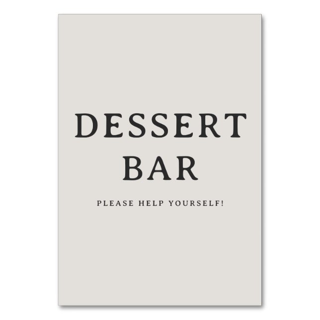Numéro De Table Panneau de signalisation de bar à dessert sérif be (Par défaut)