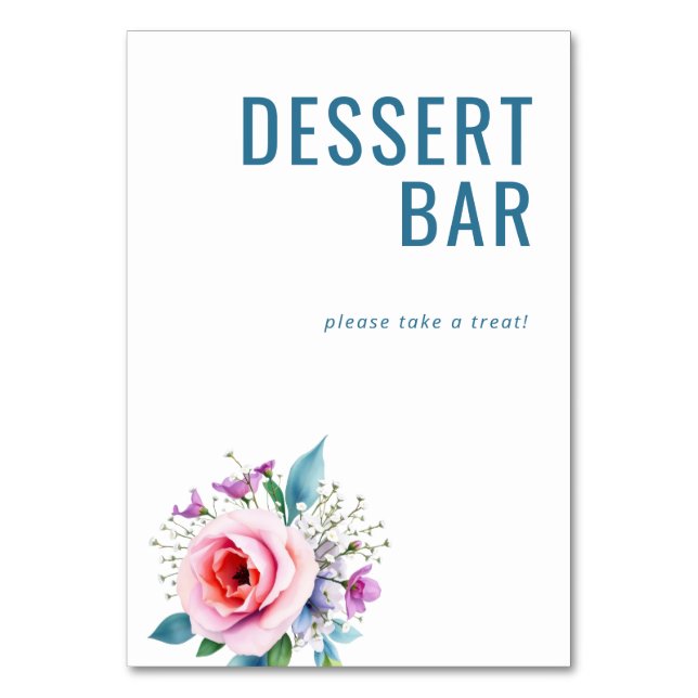 Numéro De Table Panneau de signalisation de bar à desserts floral  (Par défaut)