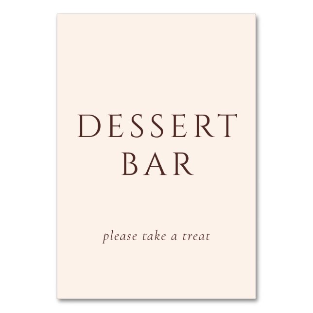 Numéro De Table Panneau de signalisation de bar à desserts minimal (Par défaut)