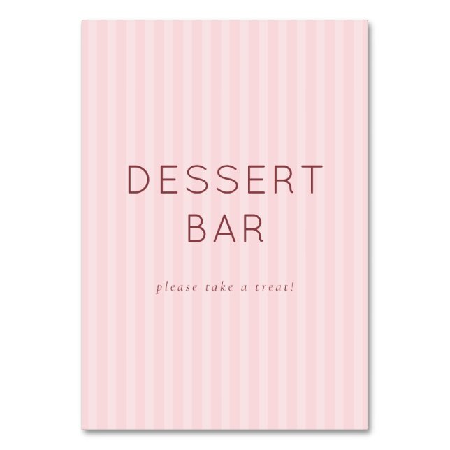 Numéro De Table Panneau de signalisation de bar à desserts minimal (Par défaut)