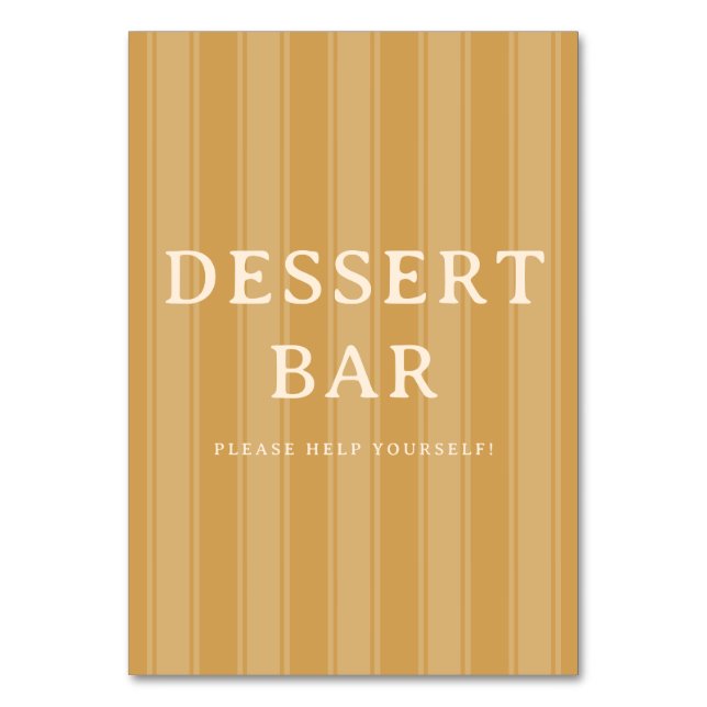 Numéro De Table Panneau de signalisation de bar à desserts minimal (Par défaut)
