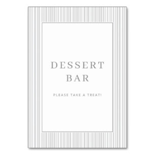 Numéro De Table Panneau de signalisation élégant gris pour dessert