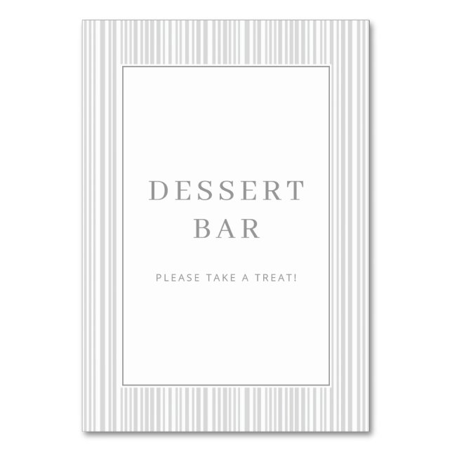 Numéro De Table Panneau de signalisation élégant gris pour dessert (Par défaut)
