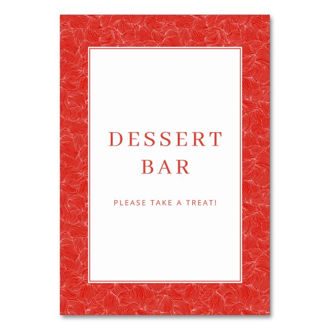 Numéro De Table Panneau de signalisation pour dessert en bar à tou (Par défaut)