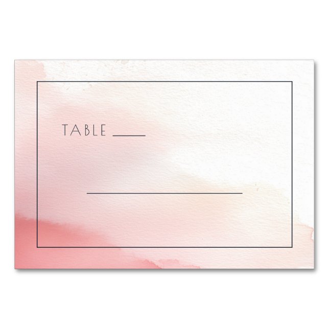 Numéro De Table Panneau de table à l'aquarelle rose serein (Devant)