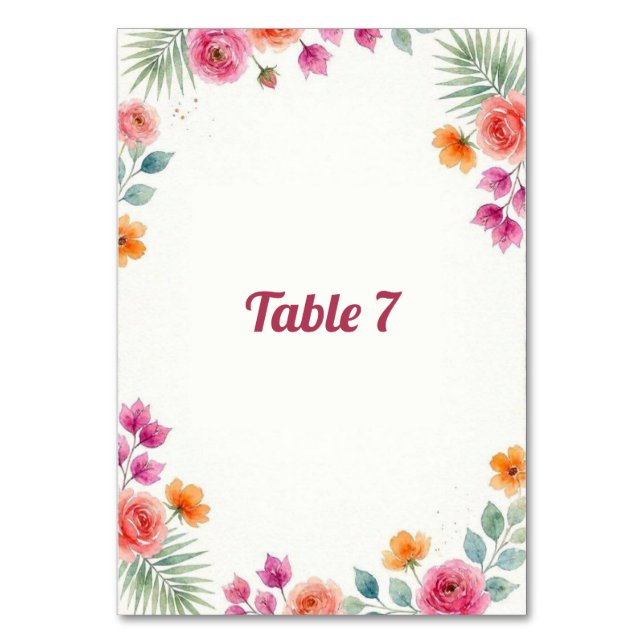 Numéro De Table Panneau de table Bougainville en fleurs (Par défaut)
