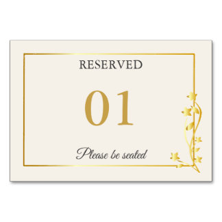 Numéro De Table Panneau de table de mariage réservé Luxe Or Élégan