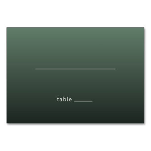 Numéro De Table Panneau de table minimaliste vert élégant