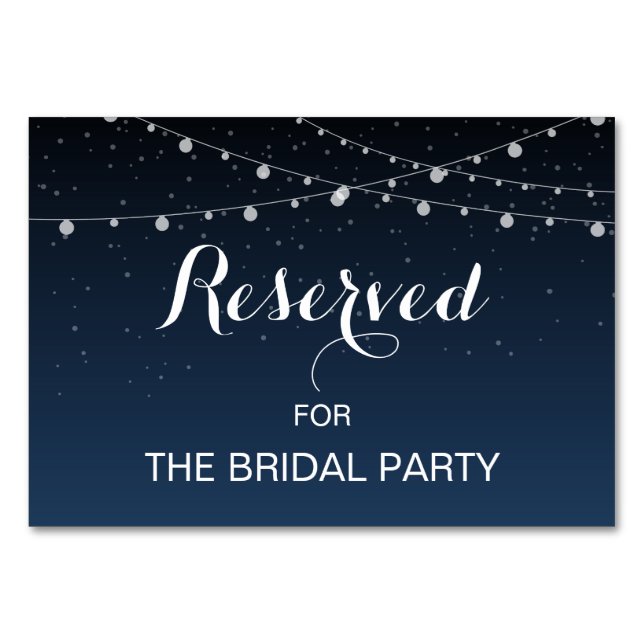 Numéro De Table Panneau de table réservée Starry Night Rustic Mari (Devant)