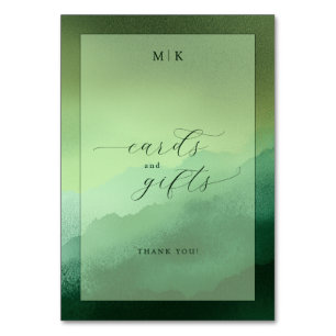 Numéro De Table Panneau Grateful Green Watercolor Cards and Gifts