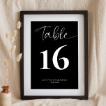 Numéro De Table Panneau minimaliste Elegant Black Company Event Ta<br><div class="desc">Terminez votre décor privé ou d'évènements d'affaires avec cet élégant panneau de numéro de table de calligraphie. Cette simple carte de numéros de table en noir et blanc comporte un grand nombre dans la police de caractères du milieu et élégant sur le dessus, idéal à utiliser pour votre événement d'entreprise,...</div>