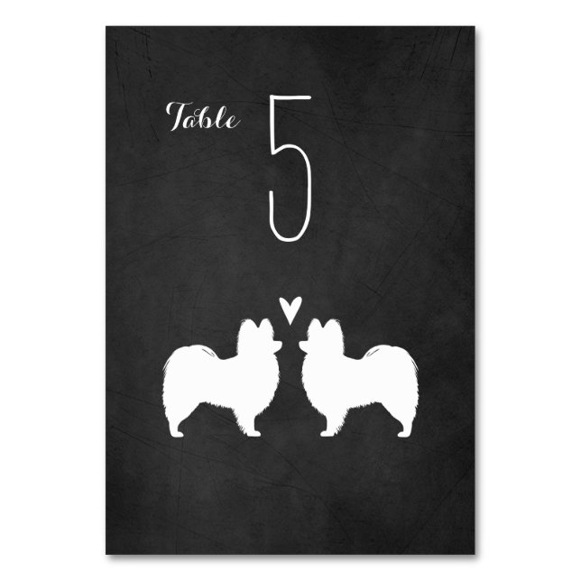 Numéro De Table Papillon Chien Silhouettes Réception de mariage (Par défaut)