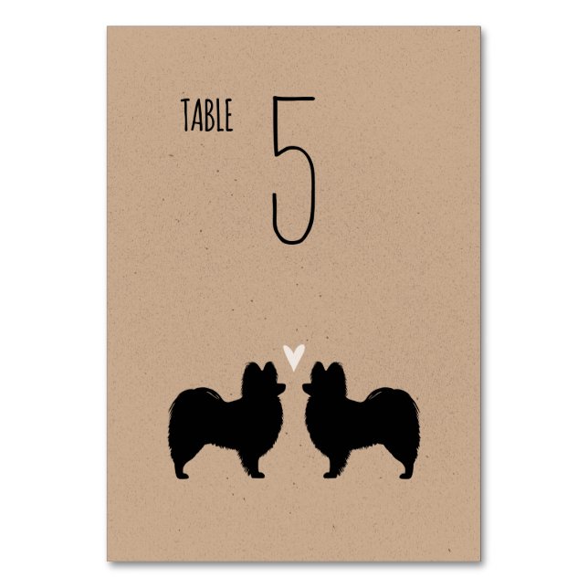 Numéro De Table Papillon Chien Silhouettes Réception de mariage (Par défaut)
