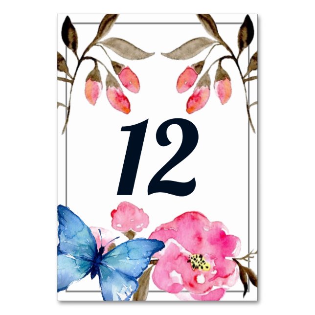 Numéro de Table - Papillon Floral (Par défaut)