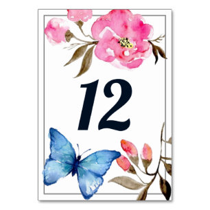Numéro de table - Papillon floral design 2