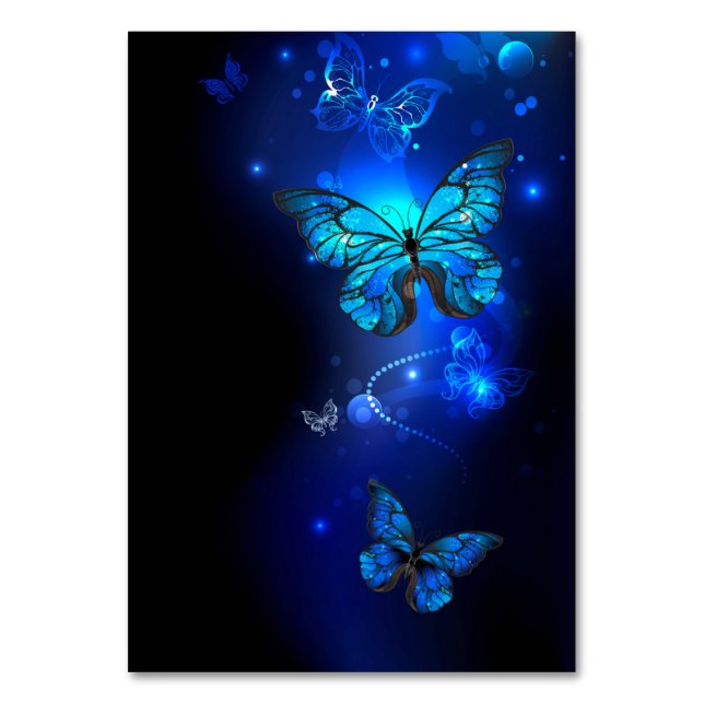 Numéro De Table Papillon Morpho sur fond sombre (Par défaut)