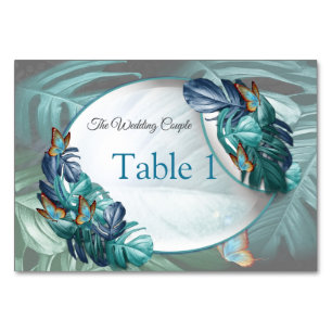 Numéro De Table Papillons du Paradis/Tropical Turquoise Splash
