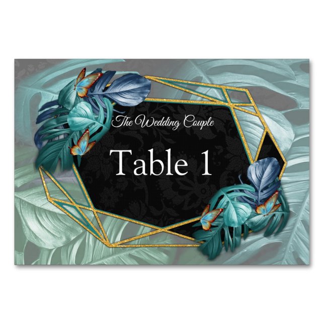 Numéro De Table Papillons du Paradis/Tropical Turquoise Splash (Devant)