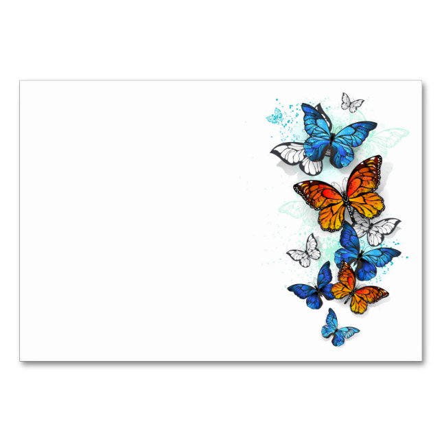 Numéro De Table Papillons volants Morpho et Monarch (Devant)