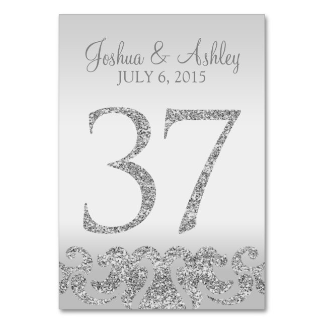 Numéro De Table Parties scintillant Argent Look Mariage Numéros de (Par défaut)