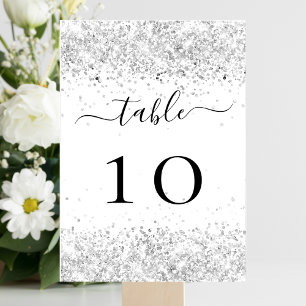 Numéro De Table Parties scintillant blanche argentée scintille gla