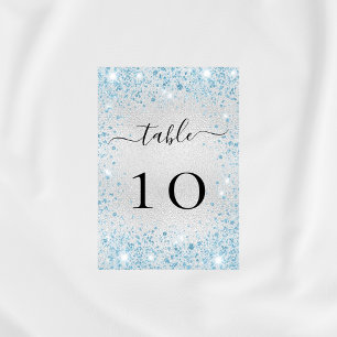 Numéro De Table Parties scintillant bleu clair argenté scintille g
