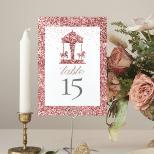 Numéro De Table Parties scintillant carrousel Anniversaire
