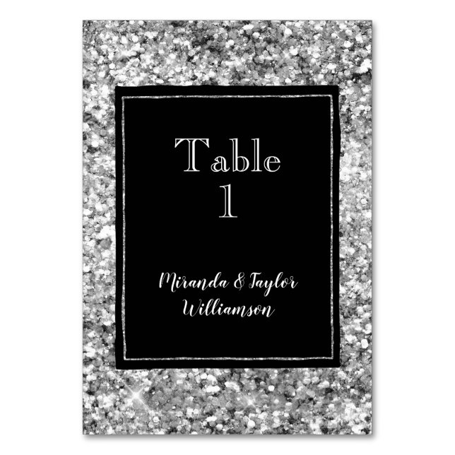 Numéro De Table Parties scintillant d'argent Black Glam (Par défaut)