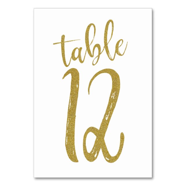 Numéro De Table Parties scintillant d'or Numéro de tableau 12 (Par défaut)