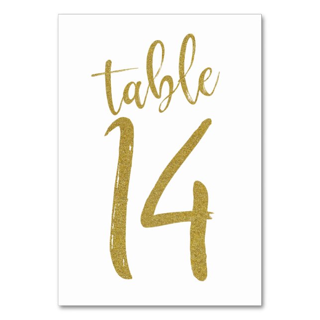 Numéro De Table Parties scintillant d'or Numéro de tableau 14 (Par défaut)