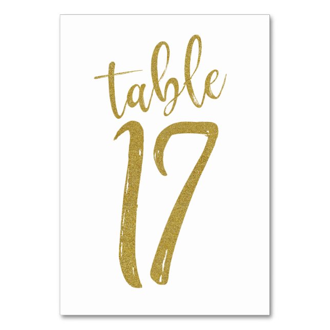 Numéro De Table Parties scintillant d'or Numéro de tableau 17 (Par défaut)