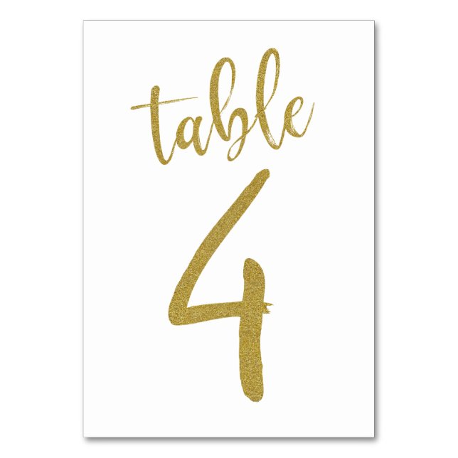 Numéro De Table Parties scintillant d'or Numéro de tableau 4 (Par défaut)