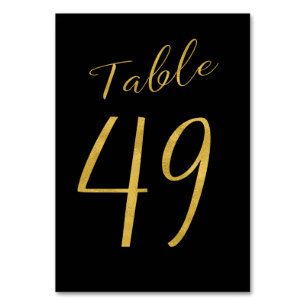 Numéro De Table parties scintillant en or mariage noir élégant num