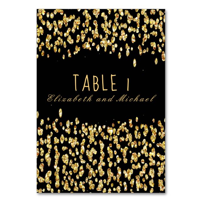Numéro De Table Parties scintillant Golden Confetti (Par défaut)