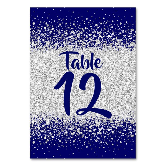 Numéro De Table Parties scintillant moderne Royal Blue et Silver (Par défaut)