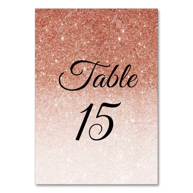 Numéro De Table Parties scintillant or rose Faux Foil (Par défaut)