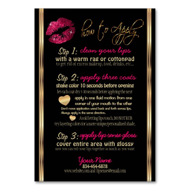 Numéro De Table Parties scintillant rose chaud Instructions, conse (Par défaut)